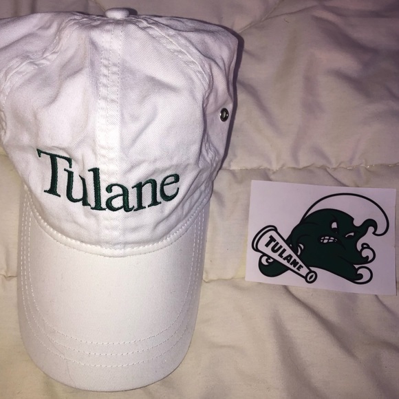 BRAND NEW TULANE UNIVERSITY HAT AND STICKER - Picture 1 of 4